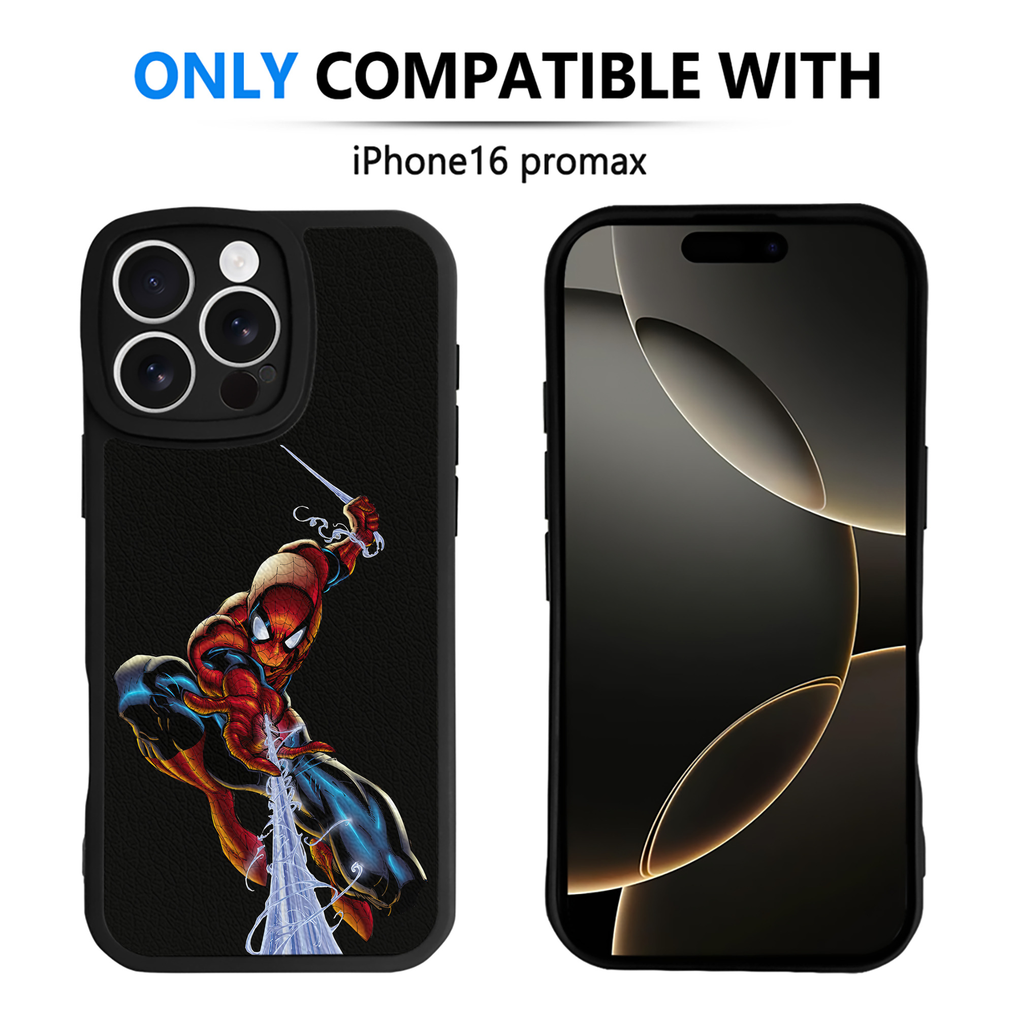 Spider Man スパイダーマン 【iPhone 16シリーズ対応】シリコンスマホケース（レザー調） 材質：シリコン